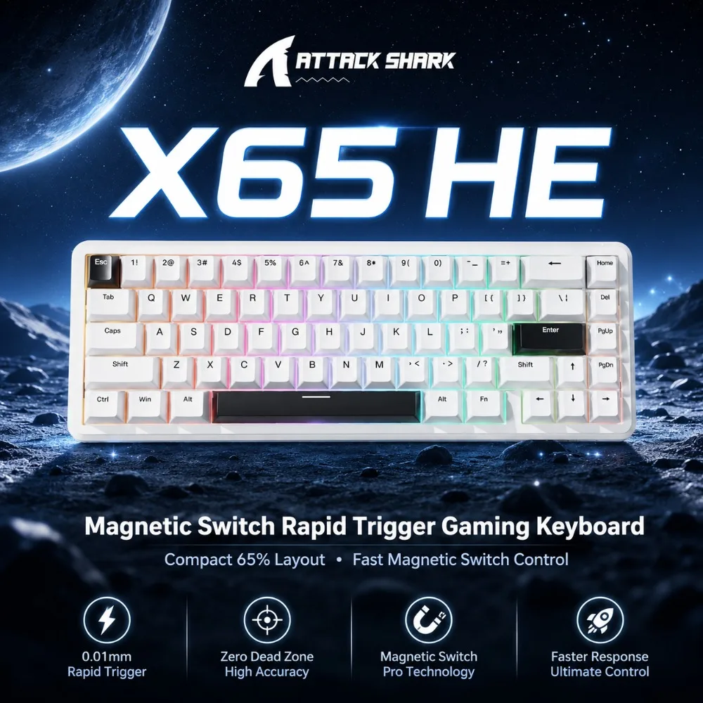 tastiera-da-gaming-magnetica-x65he-attack-shark-precisione-rt-001mm-frequenza-di-aggiornamento-8khz-keycaps-pbt-rgb-trigger-rapido-accessori-per-giochi