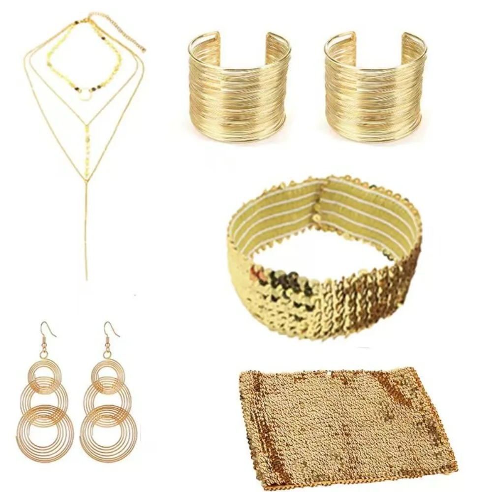 

PESENAR 1970s Style Women's Accessory Set, Perfect for 1970s Party Cosplay and Role-playing