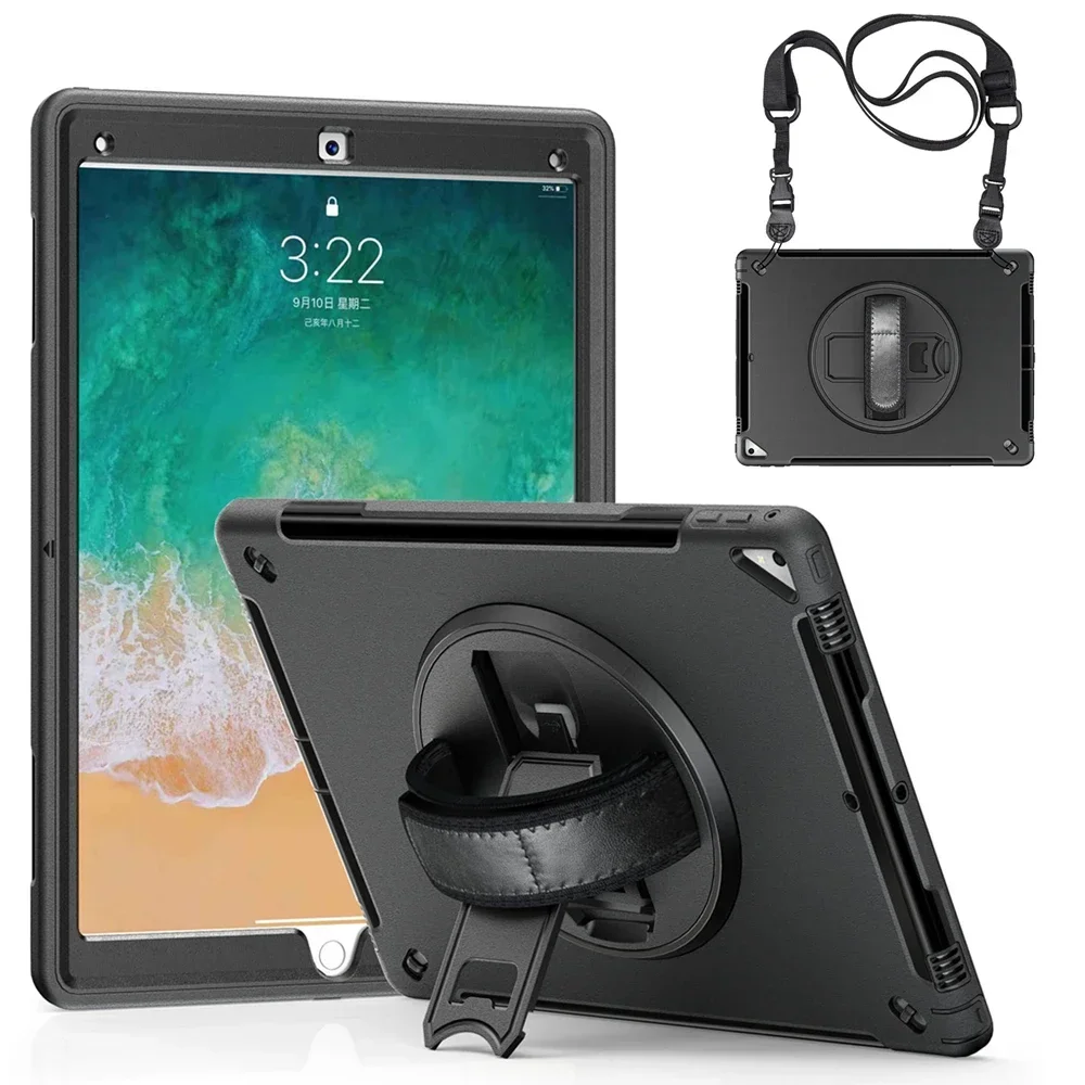 Hand Strap Tablet Case For Apple iPad Pro 12.9 inch 2015 2017 2018 2020 2021 2022 Air 13 2024 Heavy Duty Shockproof Tablet Cover