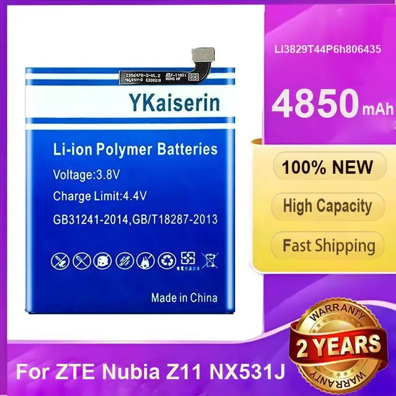 

For Zte Nubia Z11 NX531J Reliable Power Li3829T44P6h806435 Mobile Phone Battery 4850mAh
