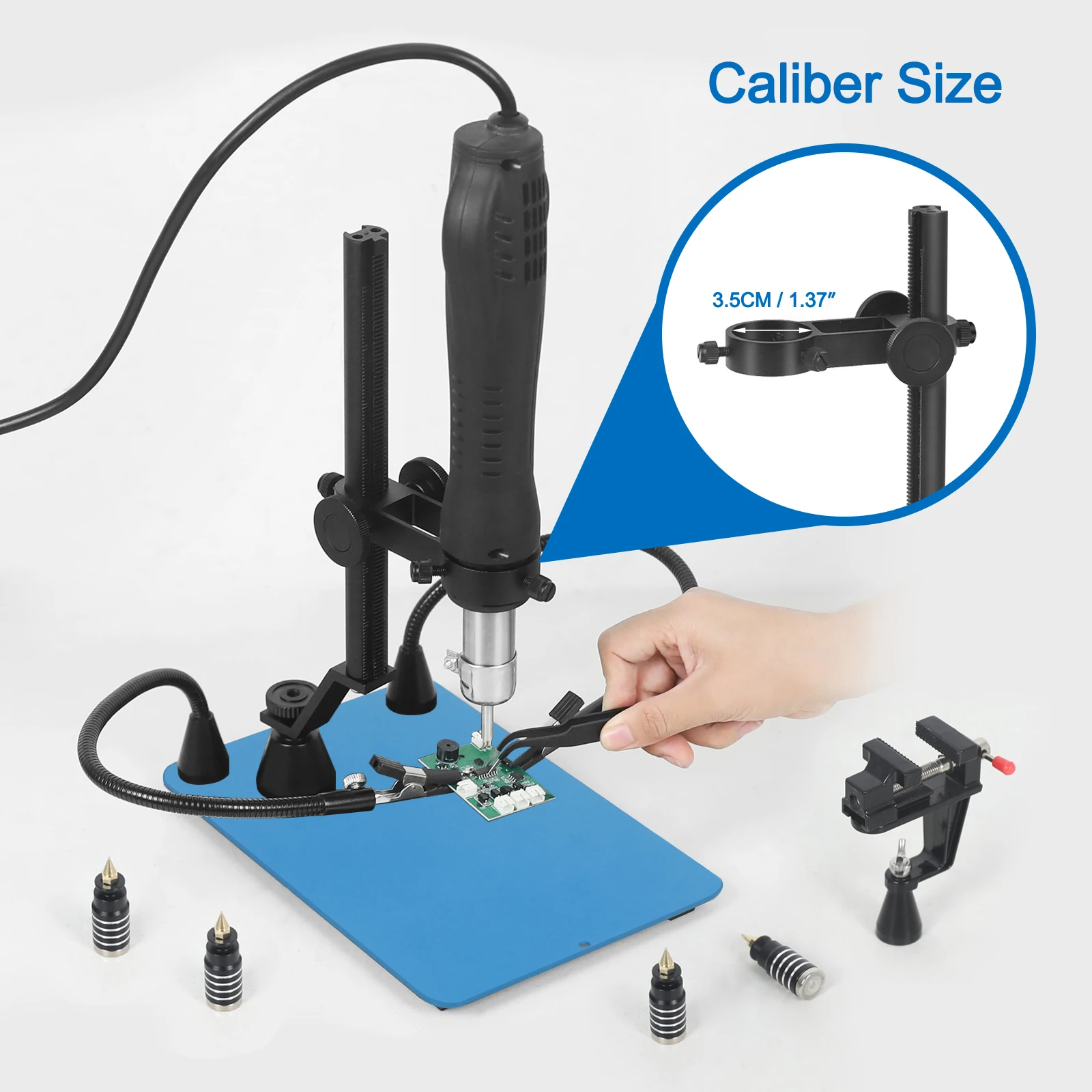 NEWACALOX Magnetic Third Hand Soldering Station Tool Microscope/Heat Gun Clip PCB Soldering Holder for Electronic Repair