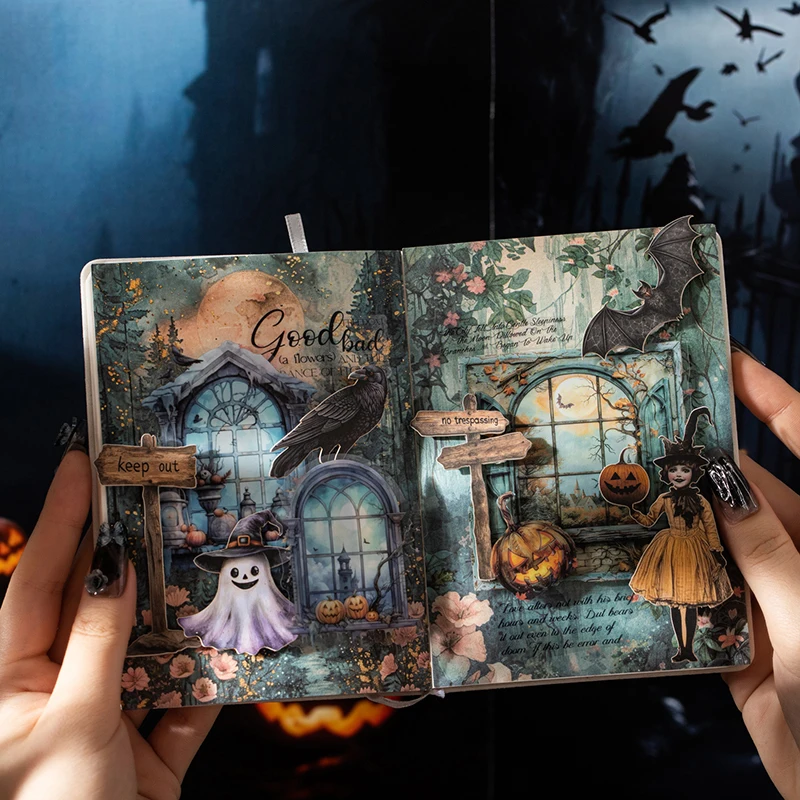 

JIANQI 10 pcs/pack Dark Gothic Window Stickers aesthetic Stick Labels Decorative Diary Album material Scrapbooking Supplies