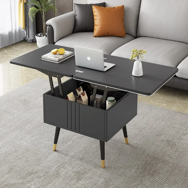 

Small Apartment Folding Coffee Table Dual-Use Household Stone Plate Dining Table Modern Minimalist Creative Folding Table