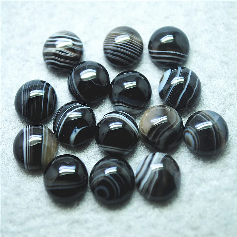 

10PCS Natural Black Onyx Cabochons Round Shape 12MM DIY Jewelry Accessories Good Quality Free Shipping Loose Beads Cabs