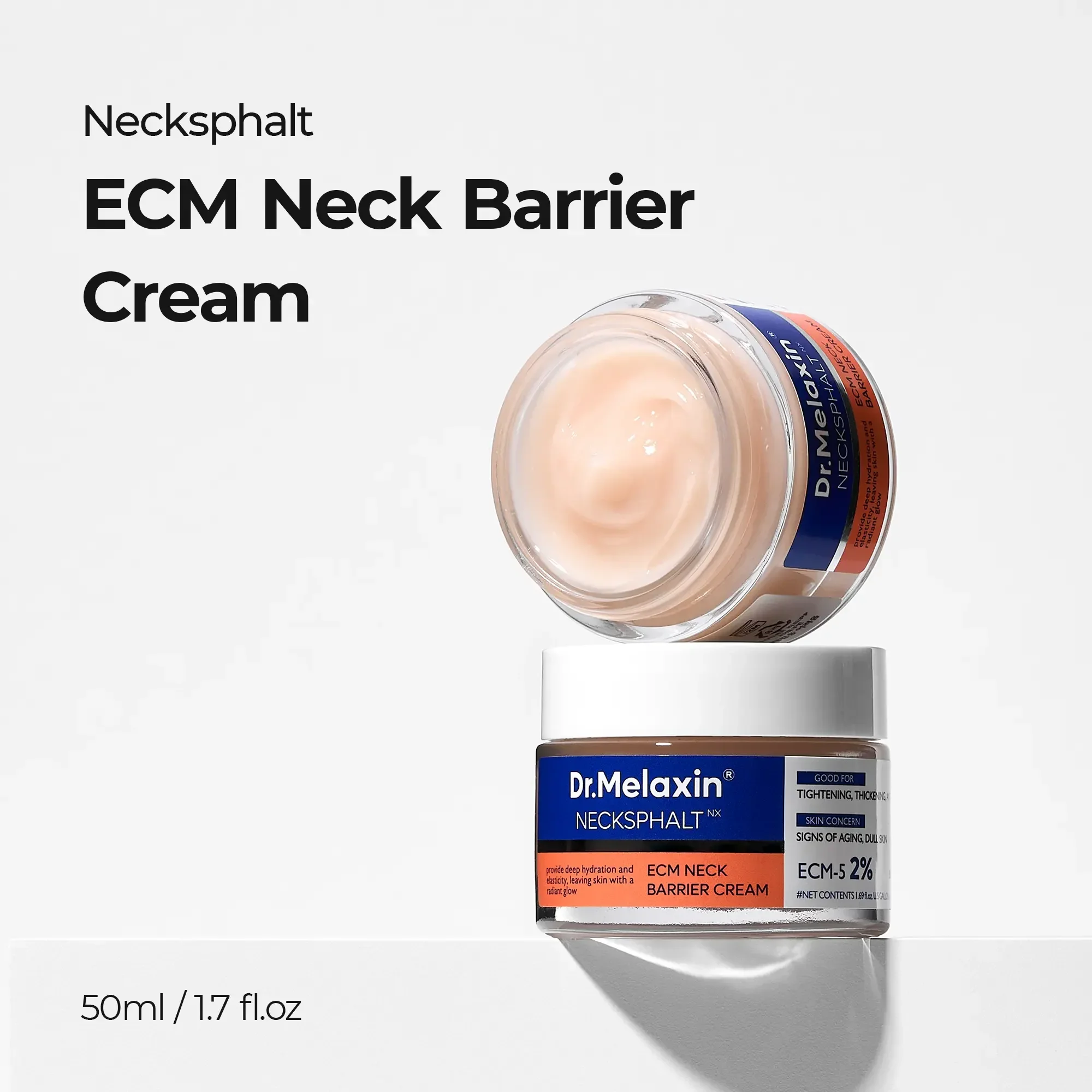 Necksphalt ECM Neck Barrier Cream | Anti-aging Cream, Firming Wrinkles, Skin Lifting | Korean Cosmetics | 1.7 fl oz (50 ml)