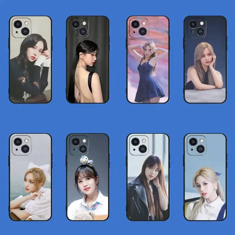 T-TWICE- Mina Cute Girl -JYP- Phone Case For iPhone 11 12 Mini 13 14 15 PRO XS MAX X XR 6 7 8 Plus Black Shell