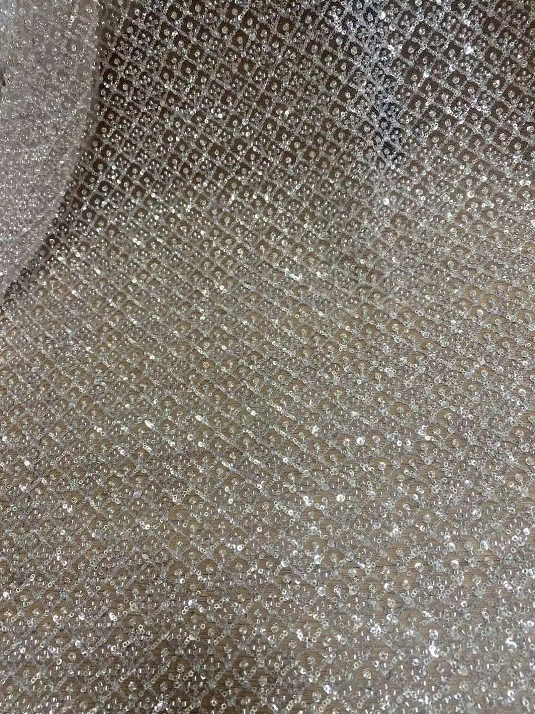 Top Quality Full Beads Embroidered French Mesh Yarn/Crystal Sequin African Fabric Lace For Evening Dresses Weddings /Party