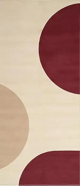 Long Corridor Rug Nordic Minimalist Giant Circular Arcs Printed Long Hallway Mat Burgundy Ivory White for Kitchen Entrance