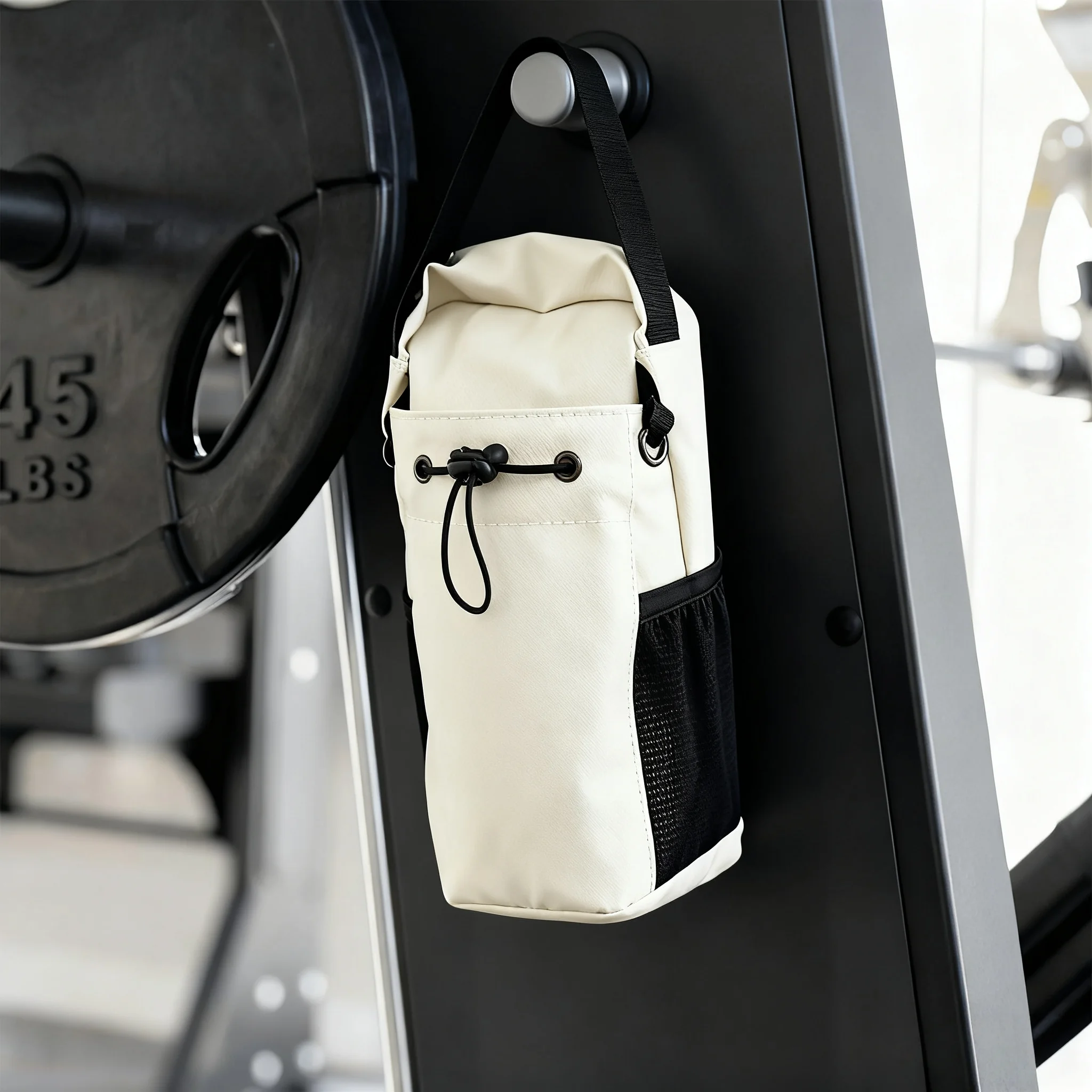 

Магнитная сумка для спортивной бутылки с плечевым ремнем, черная, 3-сильные магниты, портативный держатель для бутылки для спортзала для фитнеса, сумка для бутылки в тренажерном зале