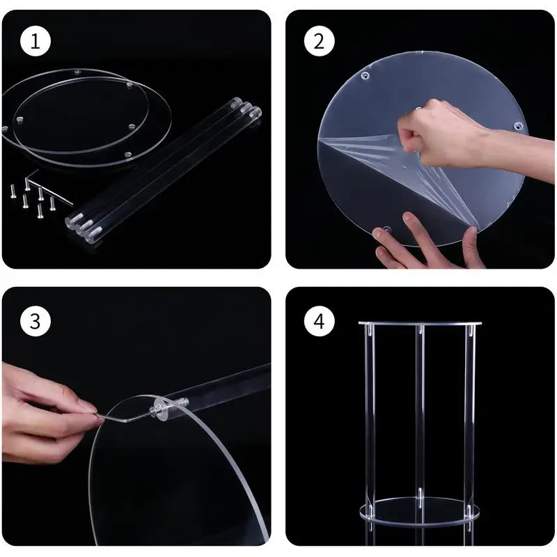 Acrylic Stand For Vase Tabletop Transparent Holder Stand For Planter Modern Display Stand For Decorations Fans Universal Planter