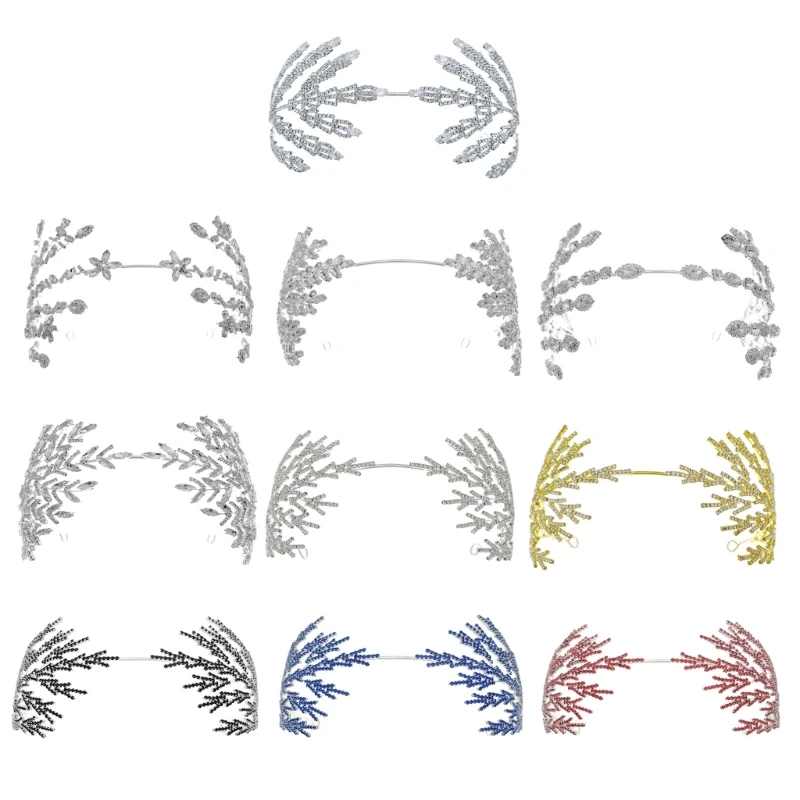 Formal Event Hairhoop Shimmering Rhinestones Flower Hairband Bride Wedding Props