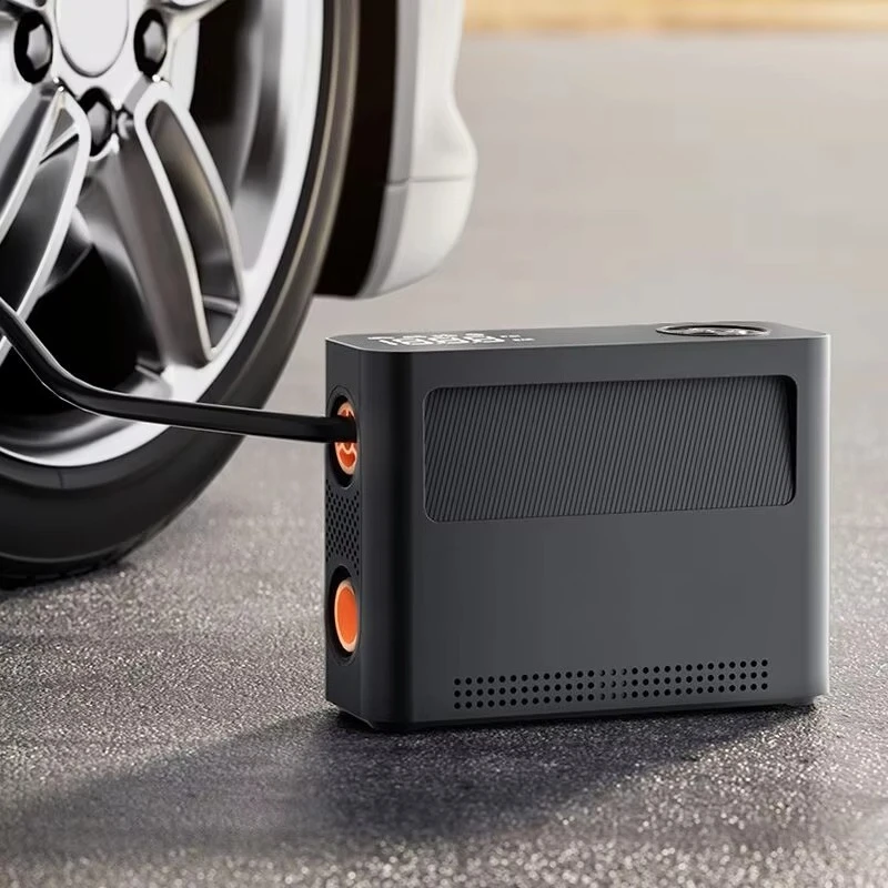Portable Cordless DC Air Compressor Tire Inflator, Locking Connector for Car Truck RV Motorhome Bike Tires and Inflatables