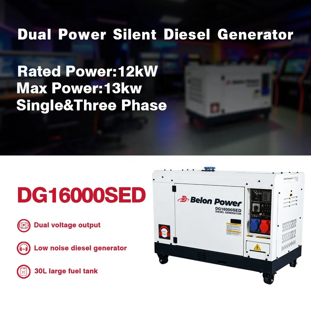 12/13KW 50HZ 60HZ China Air-cooled Silent Diesel Generators Stable Power Continuous Output Standby Genset for Home Use