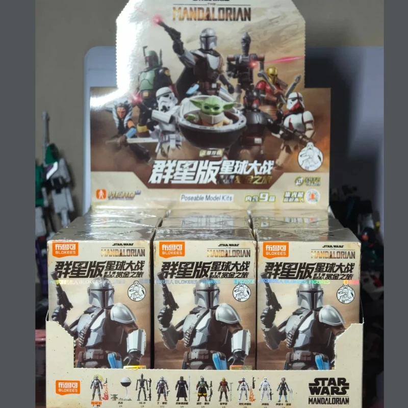 In Stock Blokees Star Wars Galaxy V1 Blind Box Mandalorian Bounty Hunter Posable Action Figure Collectible Model Sci Fi Toy Gift
