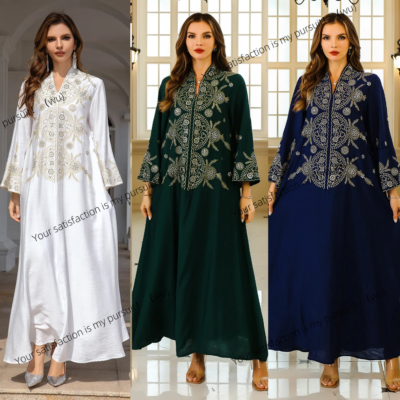 

Европейские и американские женские халаты, одежда Ближнего Востока в Дубае, халаты с вышивкой, вечерние платья