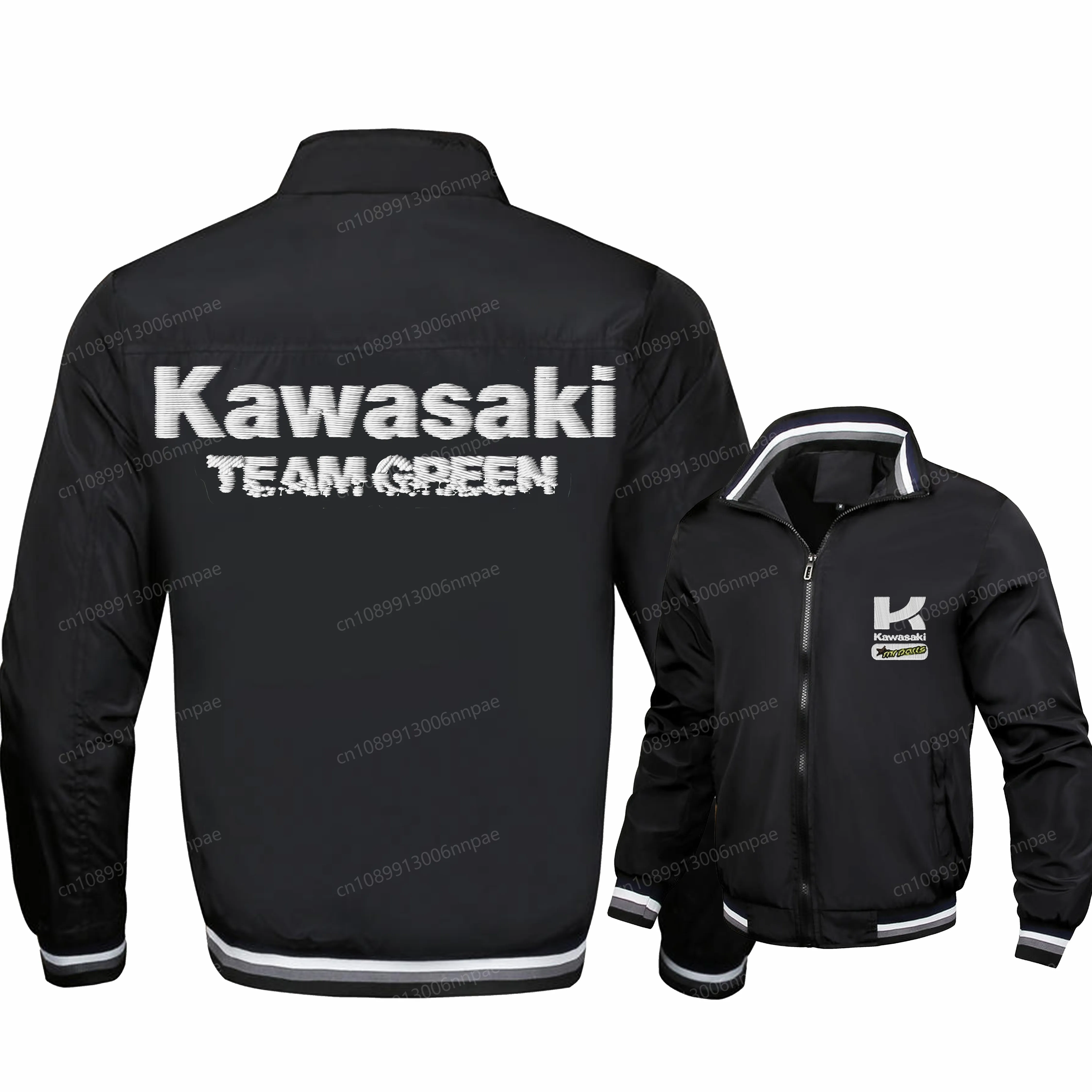 

Embroidery Kawasaki 3D Printing Motorcycle Uniform Jackets for Man Men's Jacket Clothes Sports Coat Motorcyclist Clothing Zip Up