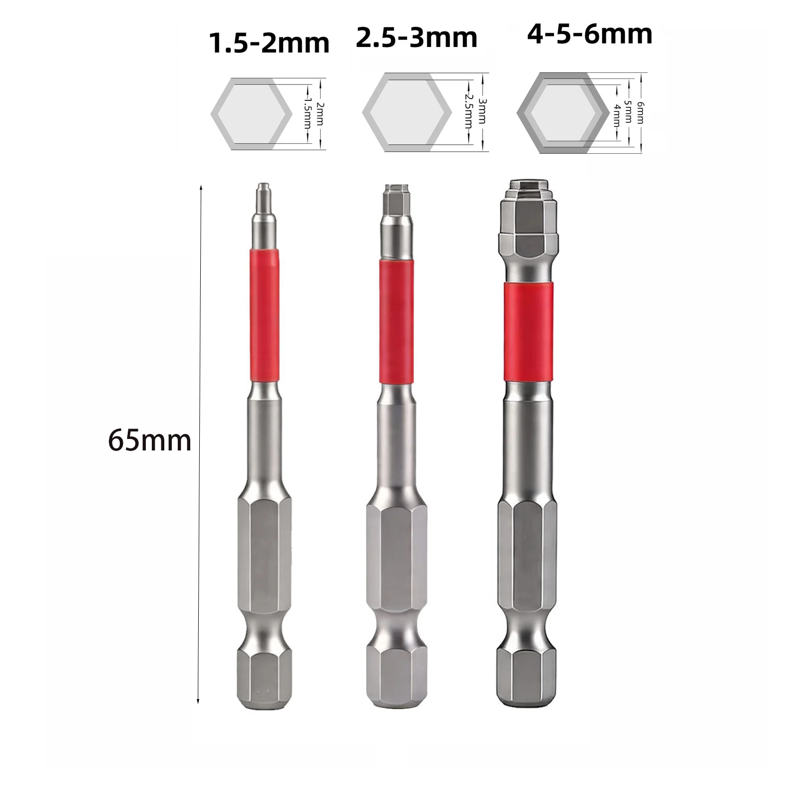 65mm and 100mm Length Hex Shank Screwdriver Bits for Electric Drills and Hand Screwdrivers Alloy Steel Magnetic Tip Design
