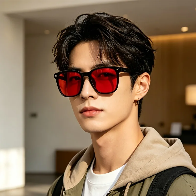 1pcs Stylish Square Anti-Blue Light Eye Protection Glasses, Anti-Glare, Reduce Headache & Eye Strain for Night Screen Time