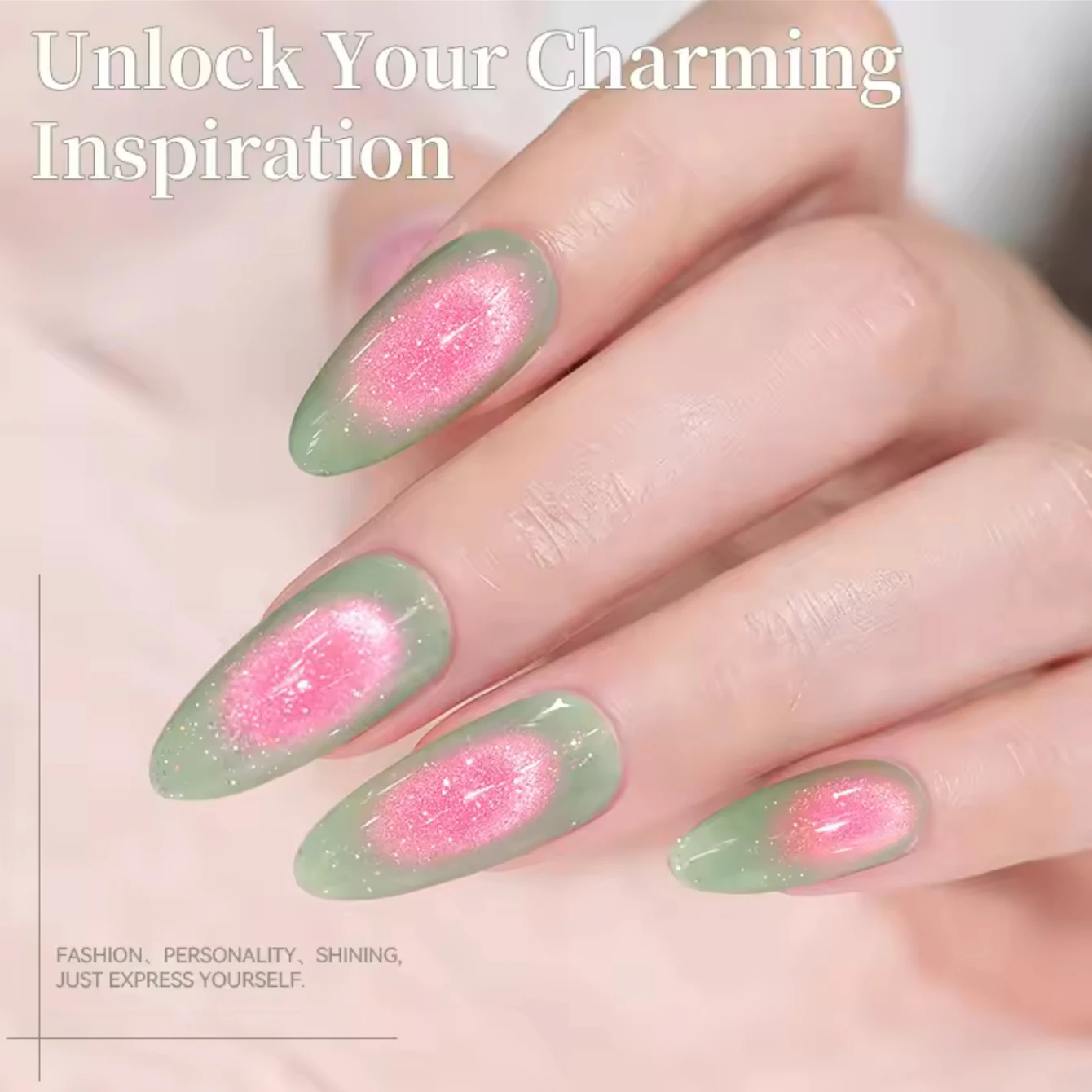 MIANEL 10ML Pink Grapefruit Cat Eye Gel Nail Polish New Arrival 2026 Flattering Aurora Sparkling Crystal UV Gel for Nail Salons