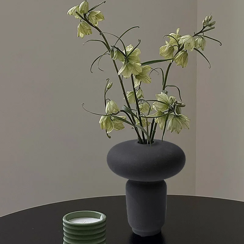 CAPIRON-Nordic Ceramic Vase Ikebana Flower Arrangement, Home Design, Living Room Corner Ornament, Shelf, Office Rack Decor, 18cm