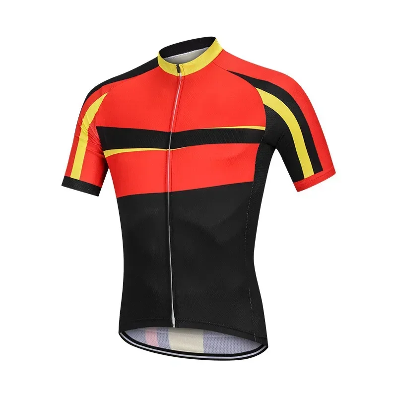 Professionally Cycling Short Jersey Short Sleeve Jerseys Breathable Tight Fitting Jersey Tops Full Zipper Downhill Slope