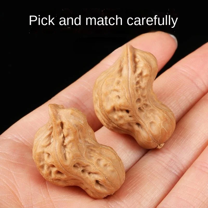 Natural Wenwan Handles Odd-shaped Mini-birds Paired Walnut Original Color Massage Chinese Walnut Gifts for Family and Friends