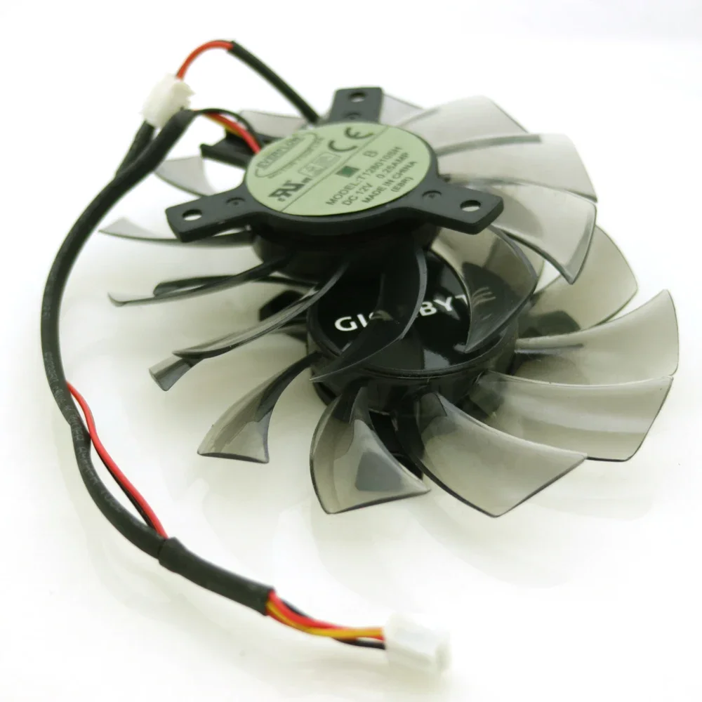 Free Shipping 2pcs/Lot T128010SM 75mm 12V 0.2A For Gigabyte N470SO N580UD N580SO GTX460 GTX470 GTX580 Graphics Card Fan