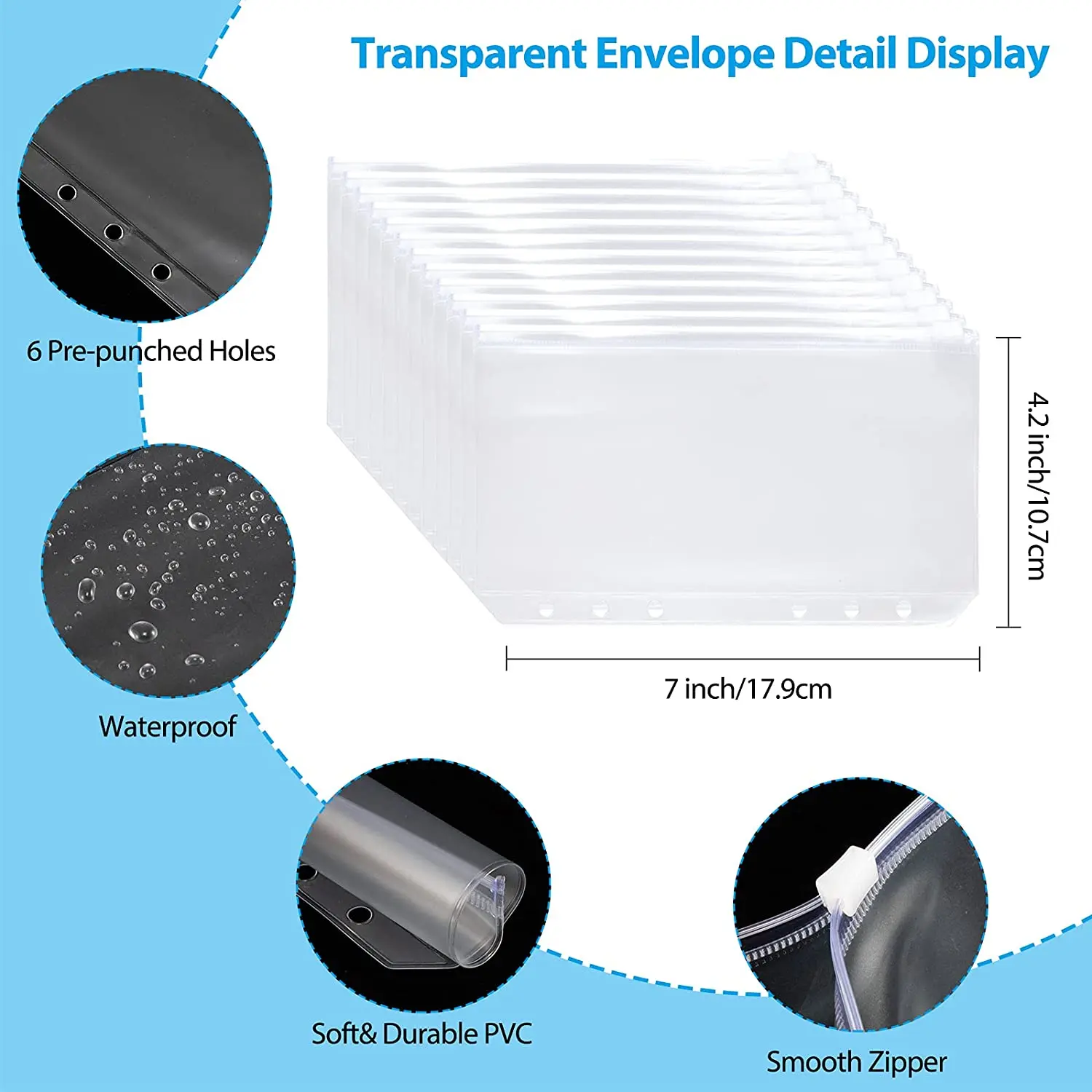 26 Pcs A6 Binder Budget Envelopes PVC Shell Sequins Notebook Cover with Zipper Pockets Budget Sheet Color Stickers Scale Ruler