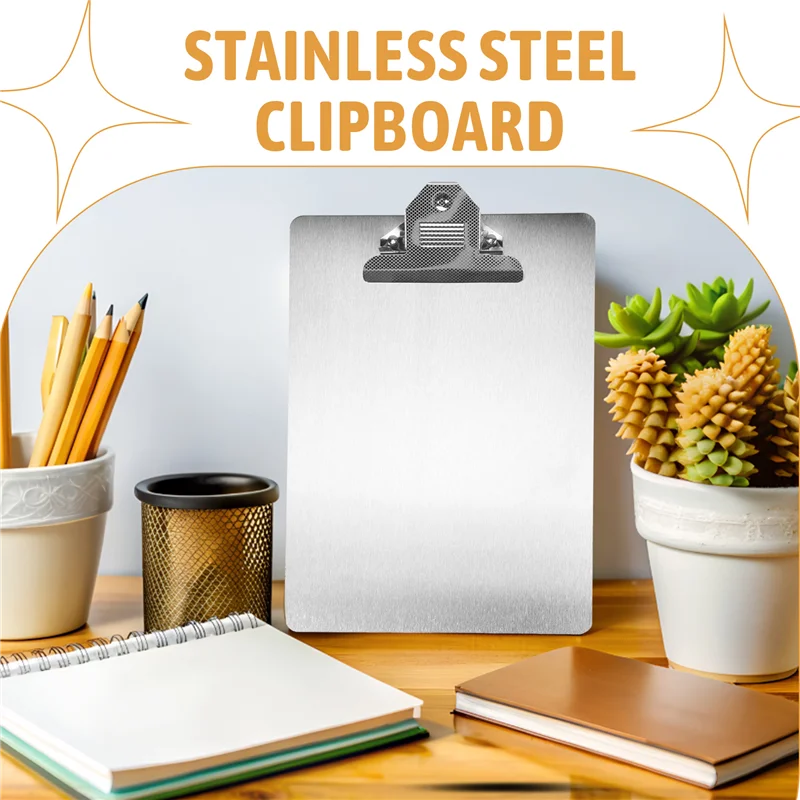 

Sensitive File Folder Metal Clipboard A4 Stainless Steel Clip Board Organizer Binder Board Menu Splint For Office School Teach