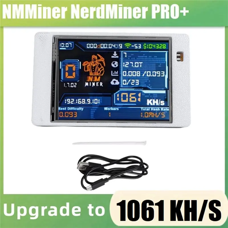 AC57-1060Kh/S Nmminer Nerdminer Solo Miner 2.8 Inch Color Display Bitcoin BTC Crypto Solo Lottery Miner Nmminer