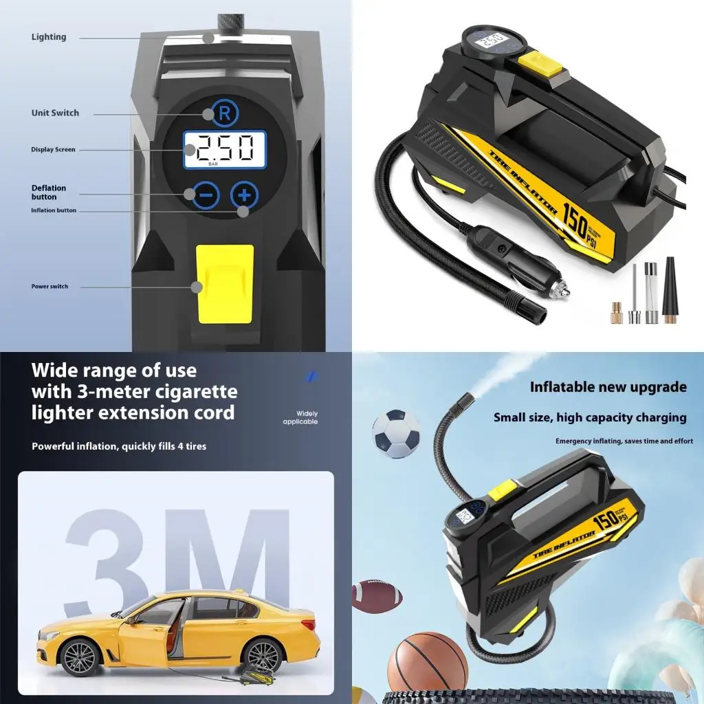 

Fast 5Min Car Tire Inflator Digital Screen Tire Pumps Tool for Emergency Roadside