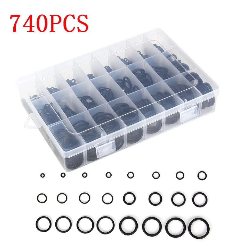 740pcs,1200pcs24 Sizes General Motors Air Conditioner HNBR Auto Repair Tools O-Rubber Rubber Gaskets Waterproof Seals Auto Parts