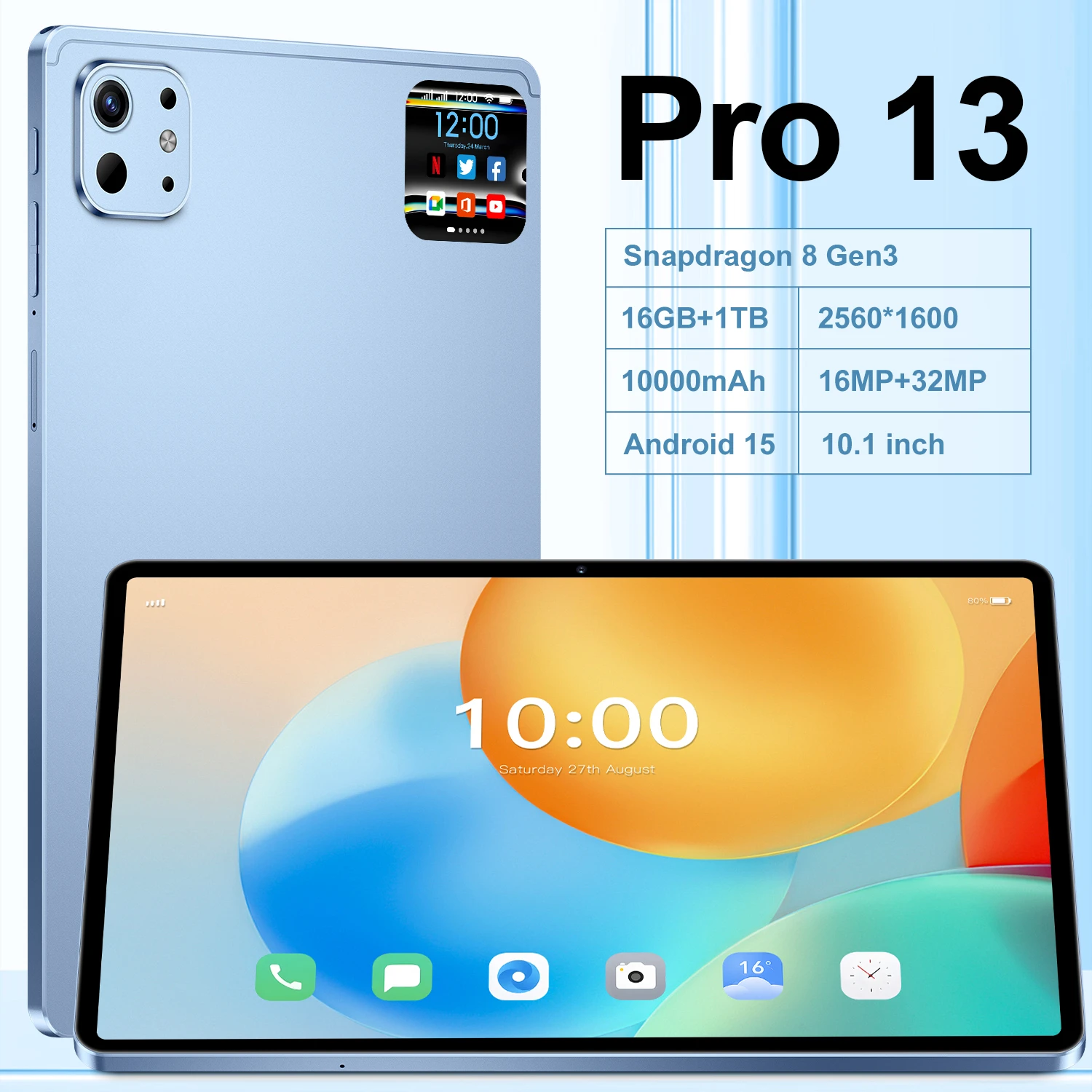 

2026 Original Pad 13 Pro Tablet PC 10.1 Inch Global Version Tab Android 15 22GB+2TB 5G Dual SIM WiFi GPS Children Kids Tablets