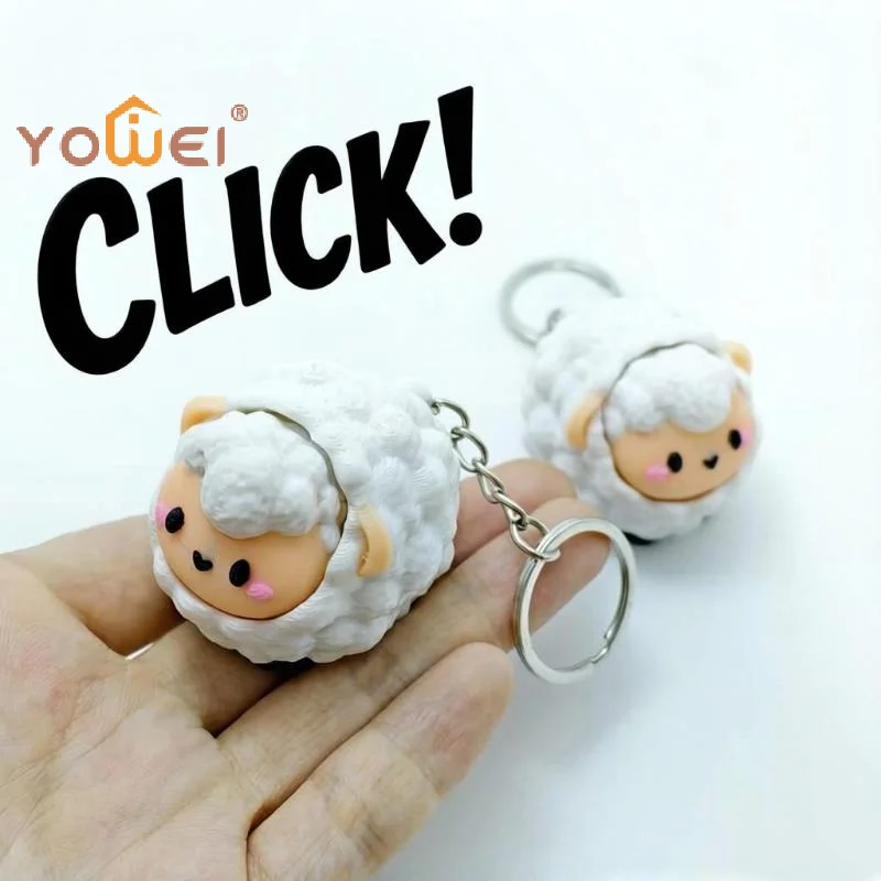 Latest Cute 3D Printed Animal Fidget Clicker Keychain Eco Friendly Material Perfect For Stress Relief Bag Pendant Use