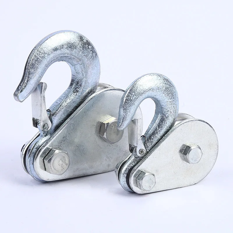 1Pcs High Strength Steel Single Wheel Lifting Rope Pulley Block Pulley Hooks 0.5/1 Tons Load Bearing Single Wheel Rollers