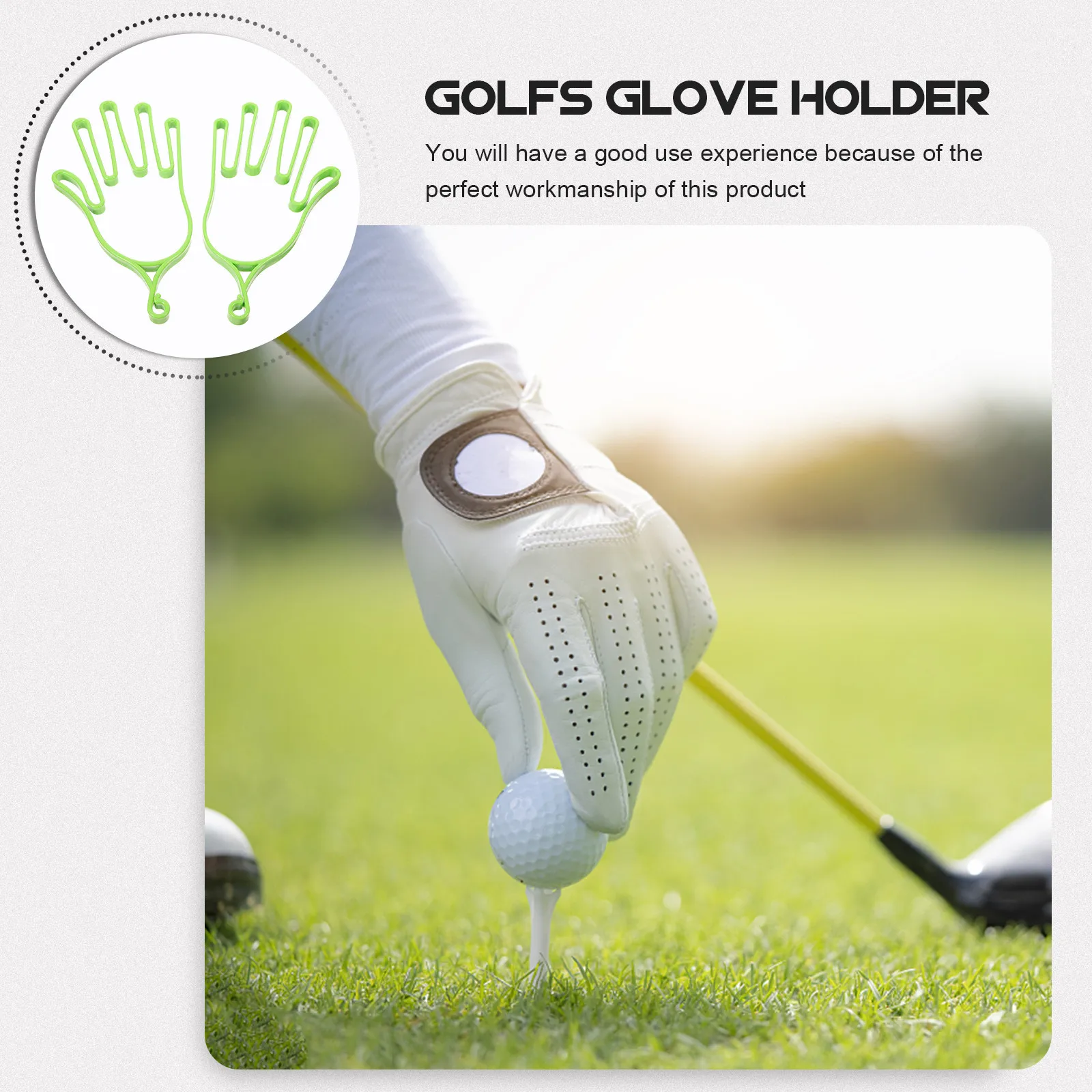 

2Pcs Golf Glove Support Holder Sturdy PP Glove Hanger with Buckle Design for Fast Drying Shape Preservation Golf Gloves