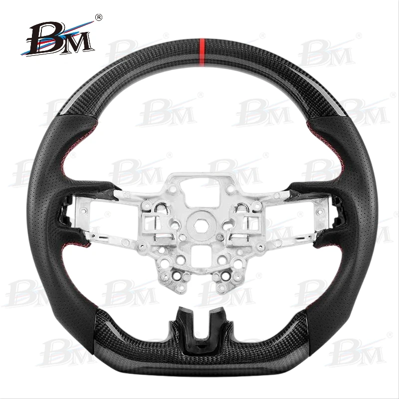 لفورد موستانج 2018 2019 2020 2021 2022 GT350 GT500 ألياف الكربون الحقيقية نظرة عجلة القيادة اكسسوارات السيارات مع عجلة التدفئة