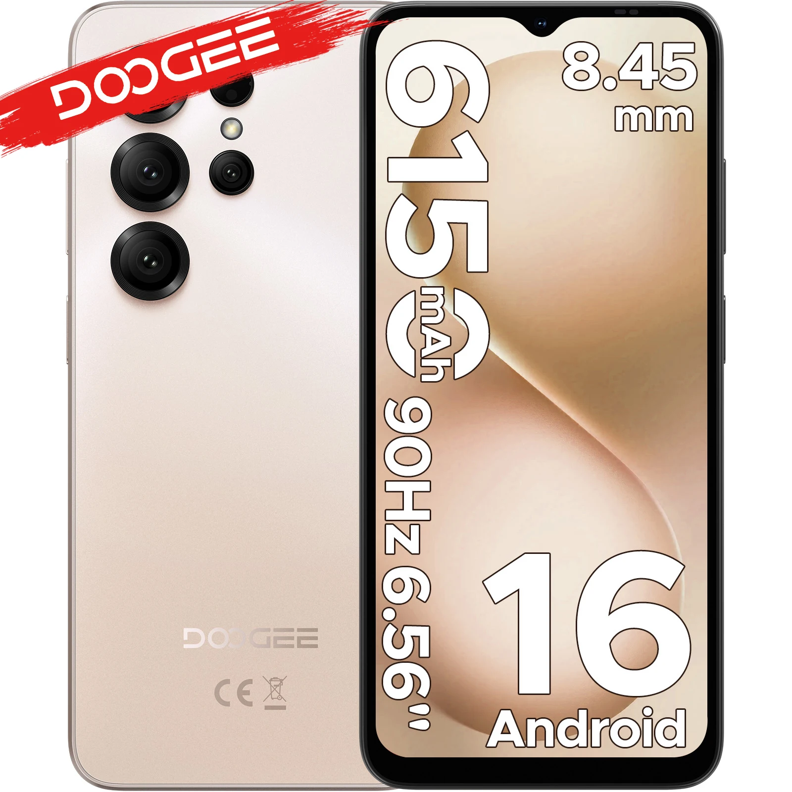 Teléfono inteligente DOOGEE Note56 X con Android 16, 24 GB de RAM (3 GB + 21 GB), 64 GB de ROM, pantalla de 6.56 pulgadas y batería de 6150 mAh.