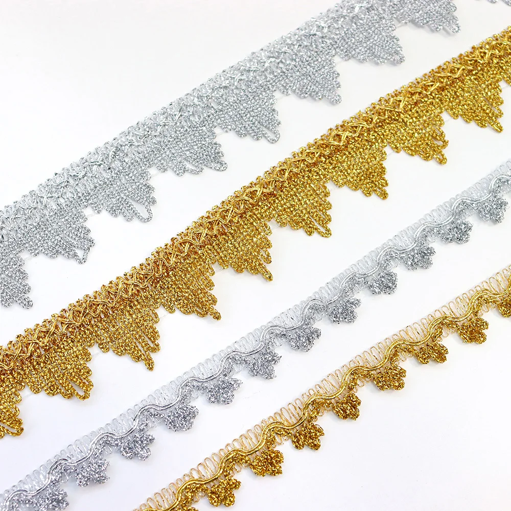 Gold Silver Metallic Fringe La - огляд і ціна Tassel Fringe Trim