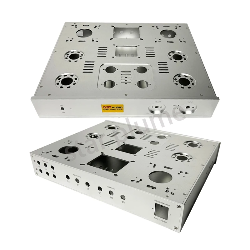 (415*330*70Mm) Aluminium Eindversterker Behuizing Voorversterker Push-Pull Chassis Vacuüm Buis Versterker Chassis Shell Diy Box