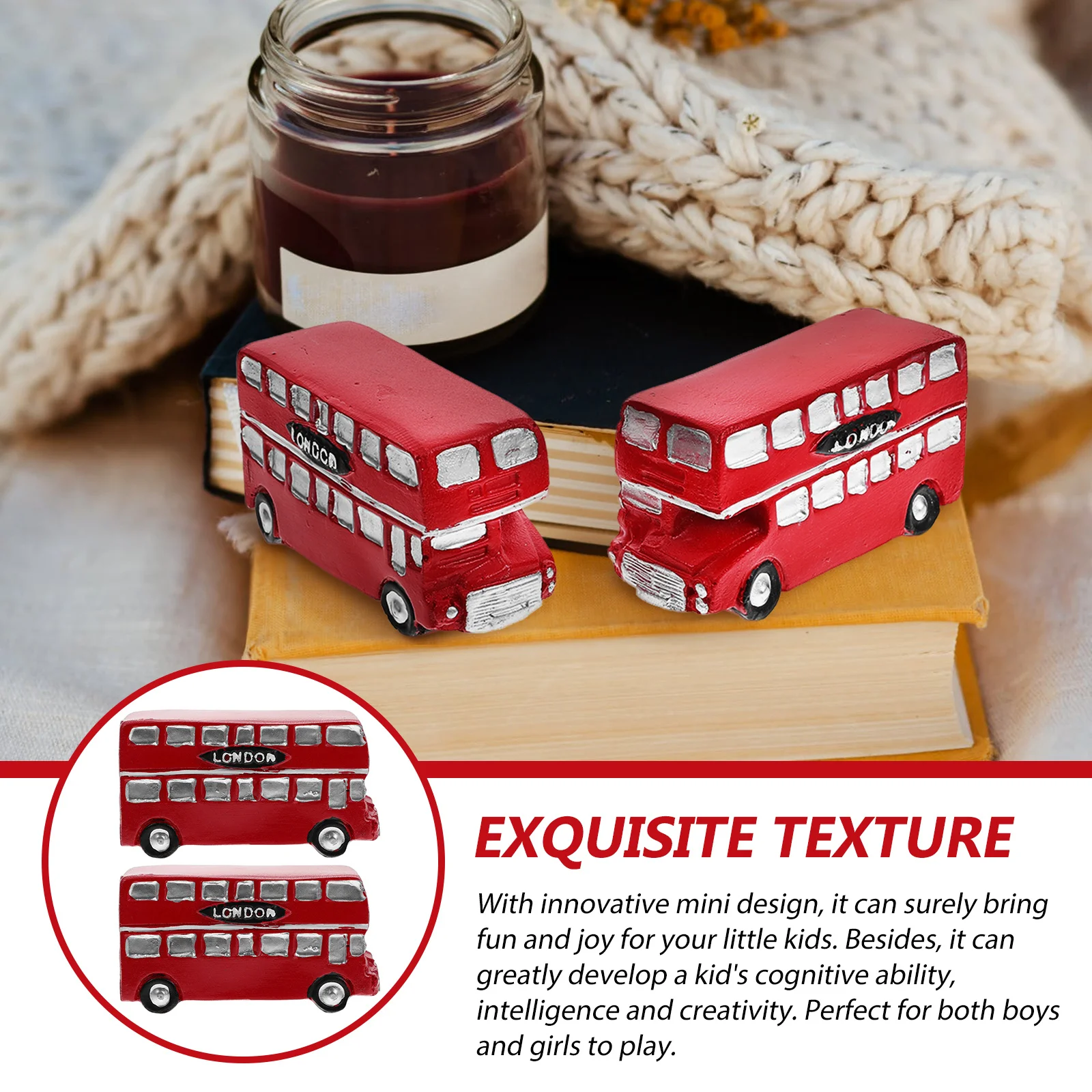 

2 Pcs Figurines Home Decor Statues Vintage for Ornaments Decorative Mini Resin Small Sculpture Miniature