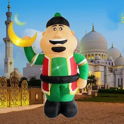 7FT Inflatable Ramadan Decoration Fat Man with the Moon Outdoor Yard Islam Muslim Party Supplies Ramadan Decorations