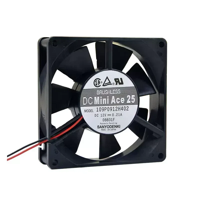 For Sanyo 109P0912H402 9225 9025 Industrial Control Power Supply Cooling Fan 12V 0.21A 9.2CM