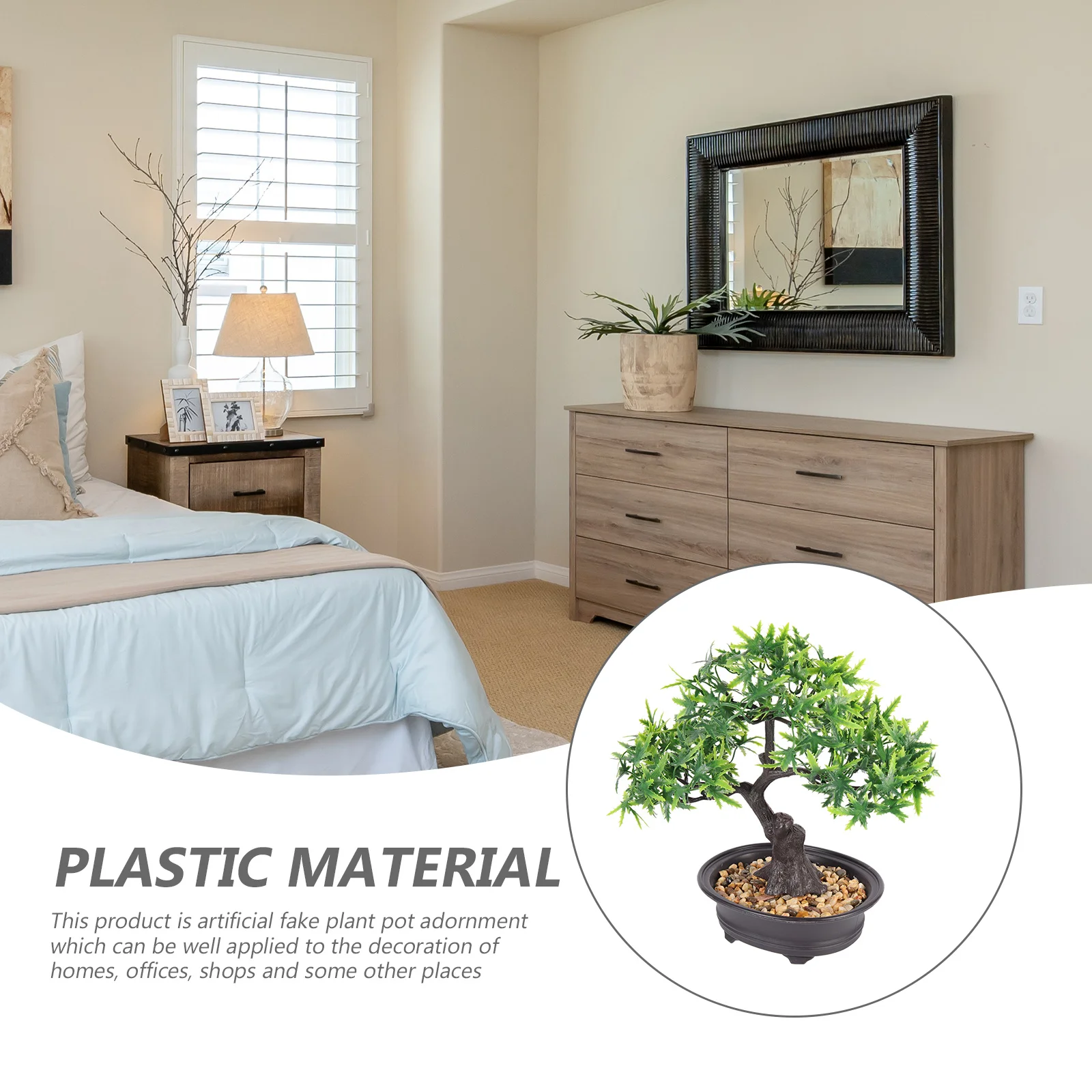 

Realistic Bonsai Decorative Fake Potted Bonsai for Home Office Break Dull Space No Watering Trimming Needed Indoor