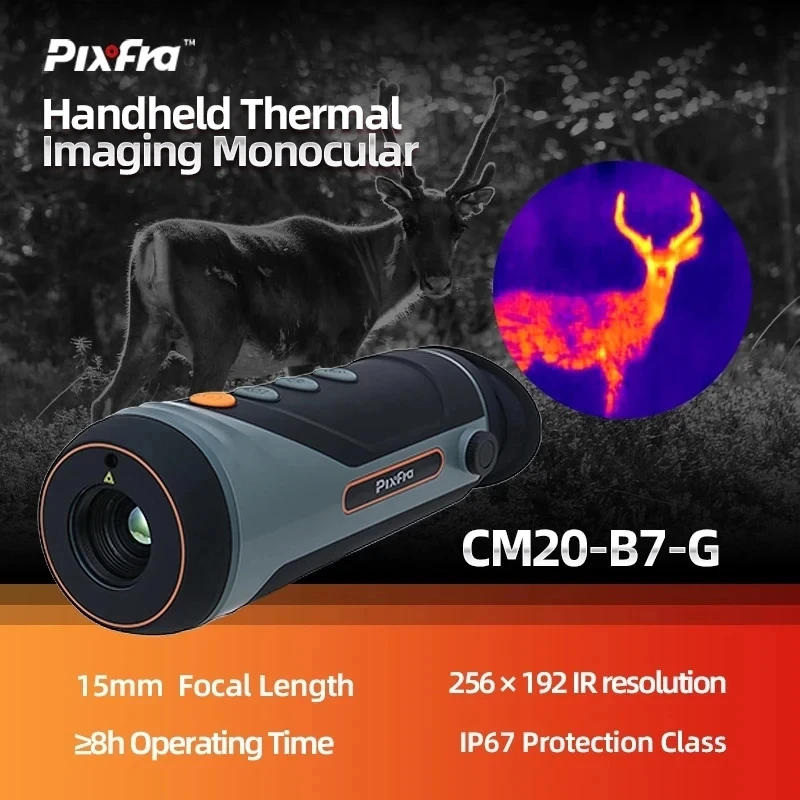 Pixfra Thermal Camera CM20-B7-G Night Vision for HuntOutdoor Handheld Detector Observation Patrol WiFiWaterproof Thermal lmager