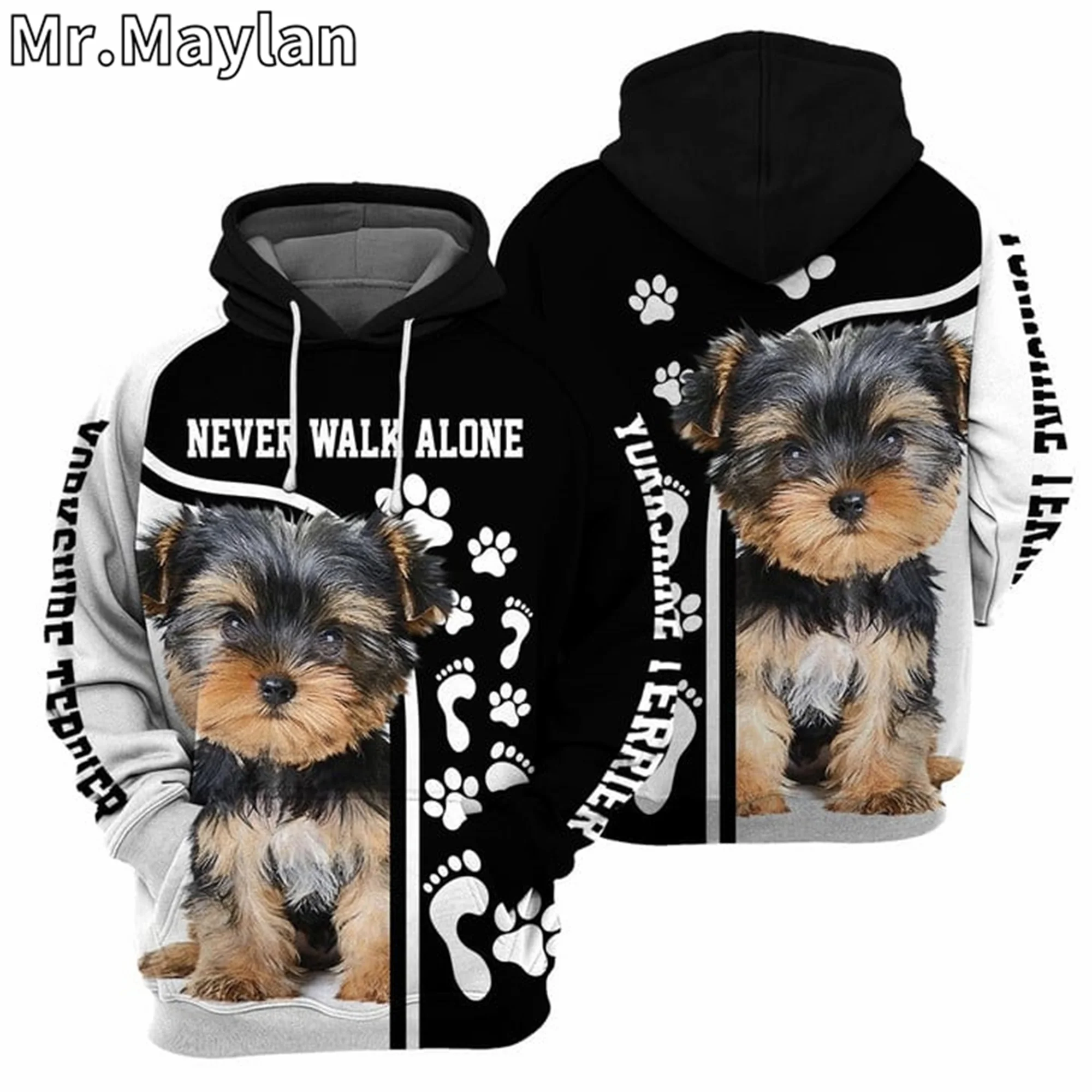 Never Walk Alone Dog Apparel 3D Full Printed Unisex Hoodie Men Sweatshirt Streetwear Zip Pullover Casual Jacket Tracksuit