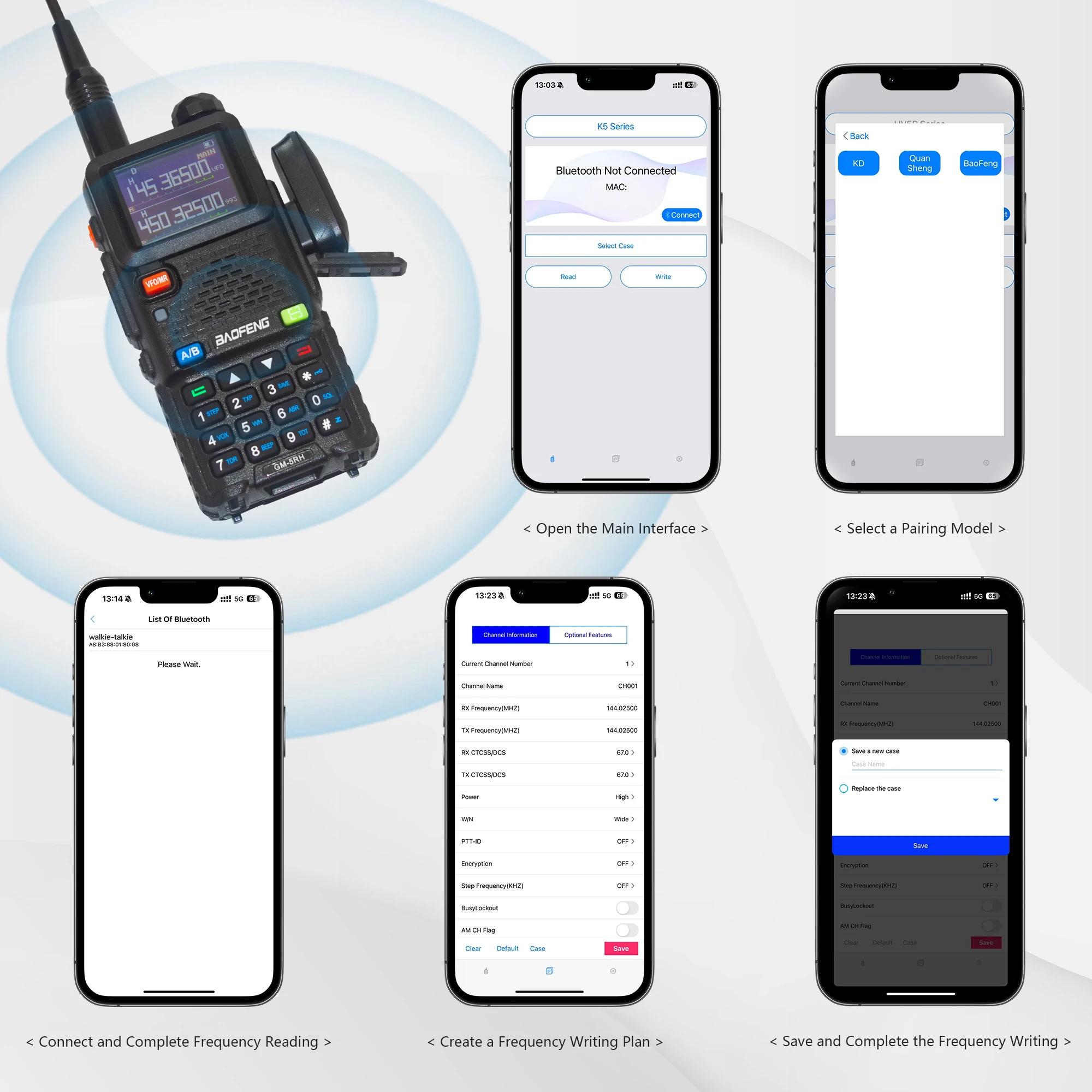 Pemrograman Bluetooth nirkabel, aksesori adaptor pemrograman Via ponsel atau PC untuk BAOFENG BF-888S UV82 UV5R