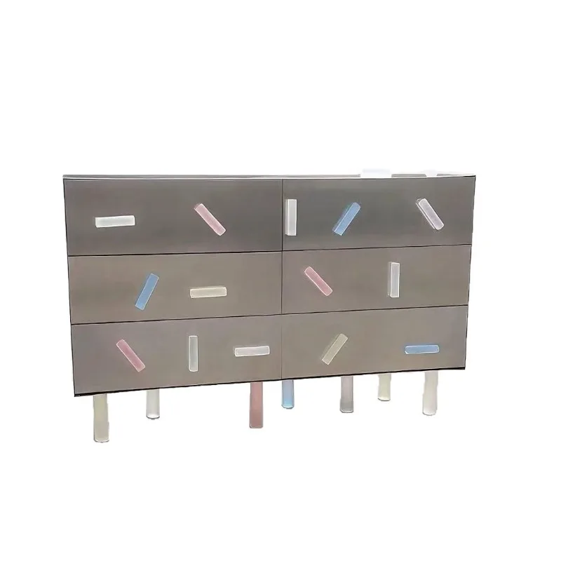 Macaron color acrylic, with drawers, dustproof, cosmetics, storage brick and mortar store storage cabinet, theme store
