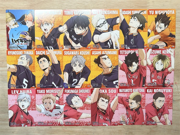 Haikyuu!!!!, 18 DIY مجموعة توقيع ذاتي التحكم بطاقة فلاش تجارية ، بطاقة فلاش ملونة ، هدية كرتون أنيمي