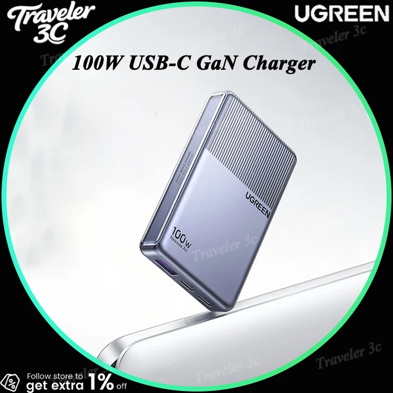 nouveau-chargeur-rapide-ugreen-x876-100w-gan-pd-type-c-leger-portable-fin-trois-ports-pour-telephones-macbook-pro-ordinateur-portable